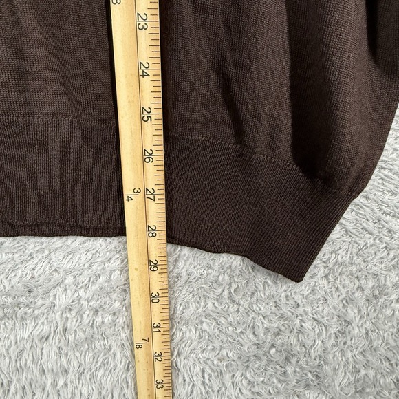 Versace Classic Vintage Men Merino‎ Wool 1/4 Sweater Made in Italy Size Xl Brown - Picture 7 of 11